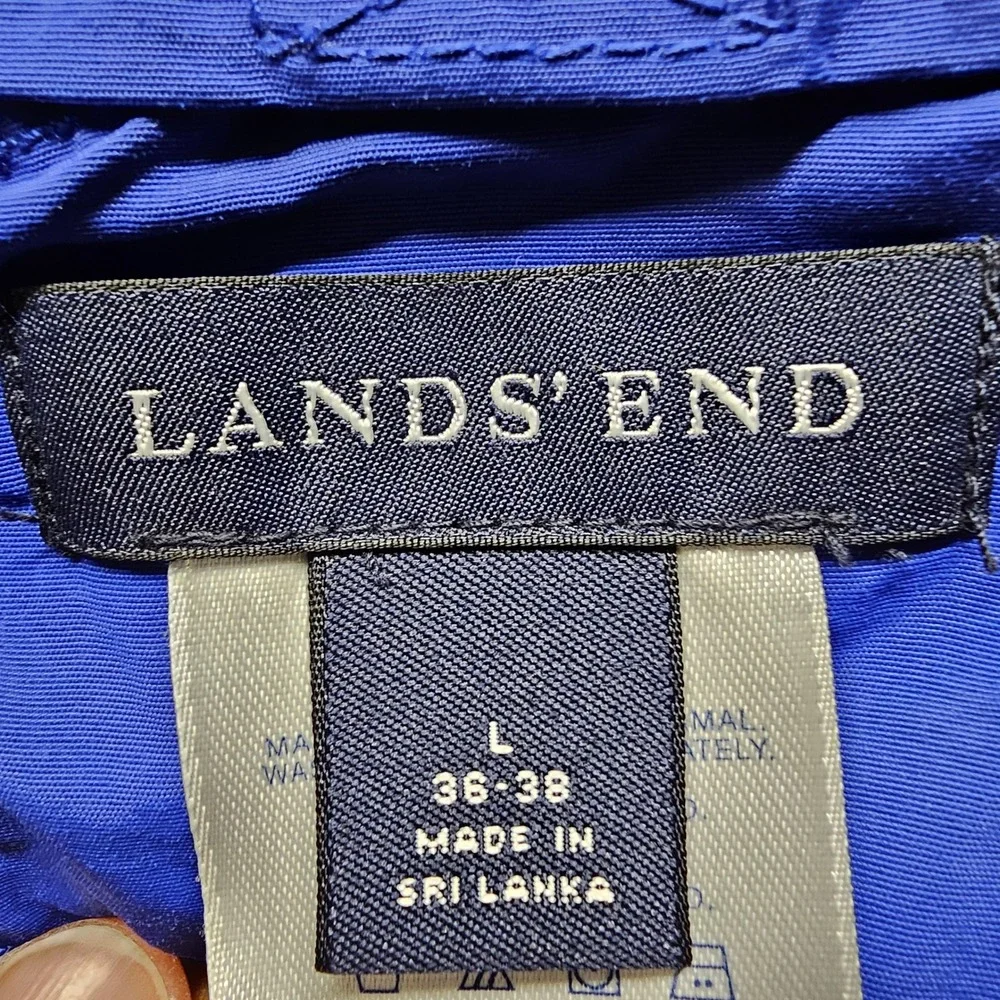 Lands' End Swim Trunks Mens Large 36-38/L Blue Solid Board Shorts